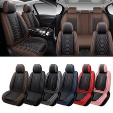 Leather Seat Cover Full Set Front Rear 5 Seat Cushion Pickup Truck Suv Universal