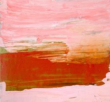 Abstract Painting Original 6x6 Expressive Cardboard Art Pink & Orange Miz Katie