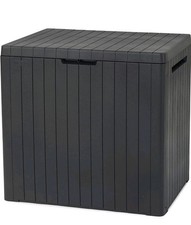 Keter City 113L Outdoor 96% Recycled Small Balcony Garden Furniture Storage Box