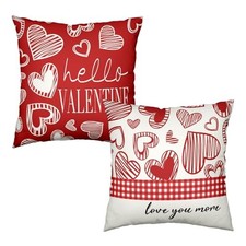 Valentines Day Throw Pillow Covers 18x18 Set 18" x 18" Pack of 2 Love Heart-3