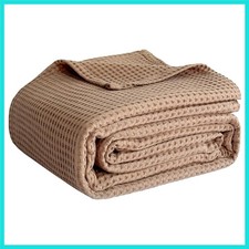 100 Cotton Waffle Weave Throw Blanket 40"x50", Soft Lightweight Breathable C...