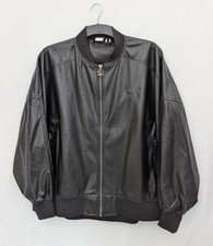 Puma Jacke Herren Large Kunstleder Bomber Retro Grunge Mantel Y2K 00s 90s Goth