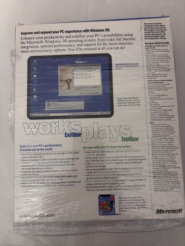 Microsoft Windows 98 Upgrade "Neue Version" mit Retail Box Vintage - Bild 2 von 4