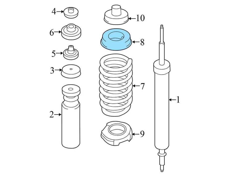 BMW M4 2015-2020 - Almohadilla de resorte superior trasera 69644419 Foto 3 de 4