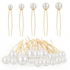 18Pcs Pearl Bobby Pins Bridal Wedding Hair Peals U Shaped Pearl Hair Pins Acc...