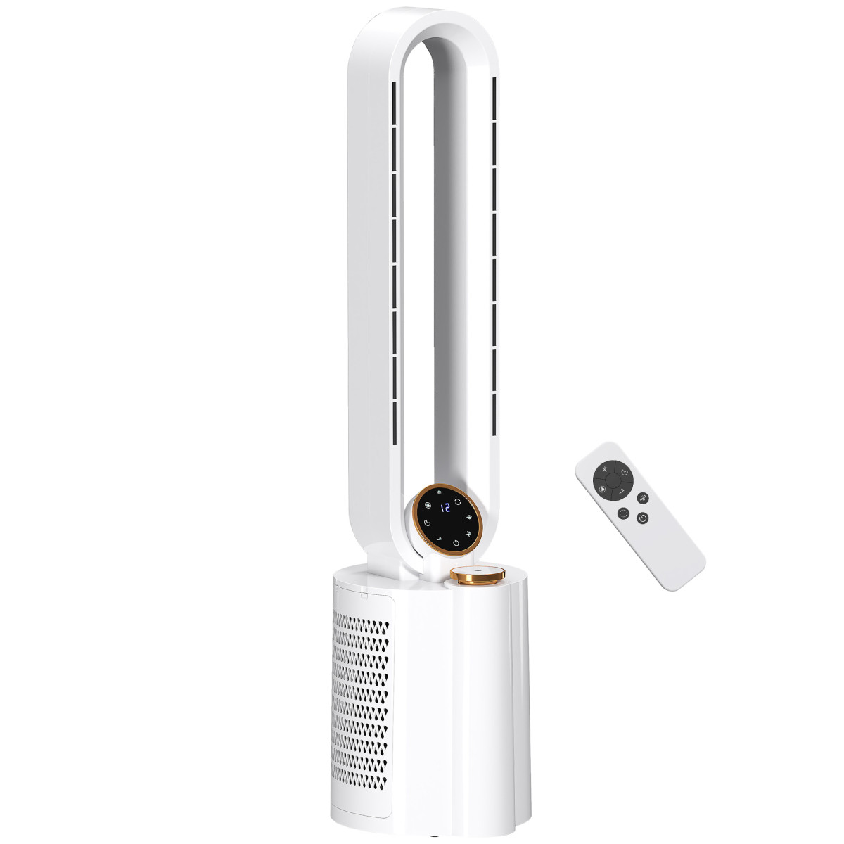 HOMCOM Bladeless Tower Fan with UV Sterilisation & Humidifier, 12 Speeds.