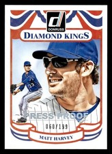 2014 DONRUSS MATT HARVEY 218 MINT PRESS PROOFS SILVER 60/199 NEW YORK METS