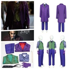 Kids Boys Dark Knight Arthur Medieval Purple Coat pants fullset Cosplay Costume