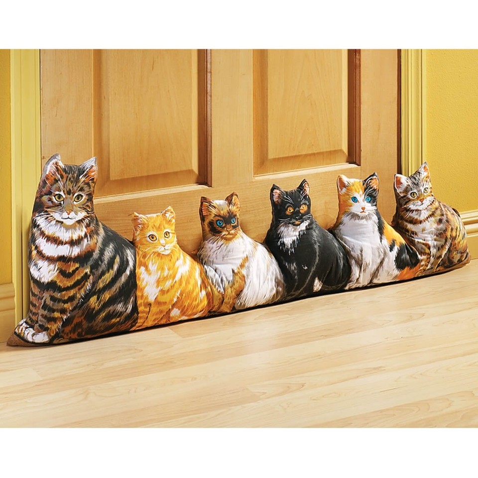 Cat Draft Block, Energy Efficient Decorative Door Draft Stopper, Double ...