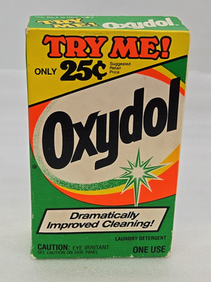 Vtg 1985 Oxydol TRY ME One Use Size Dramatically Improved Cleaning