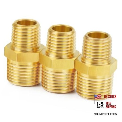 Brass Pipe Fitting，Reducer Hex Nipple/4" NPT Male x 1/2" 3/4" NPT x 1/2" NPT 3