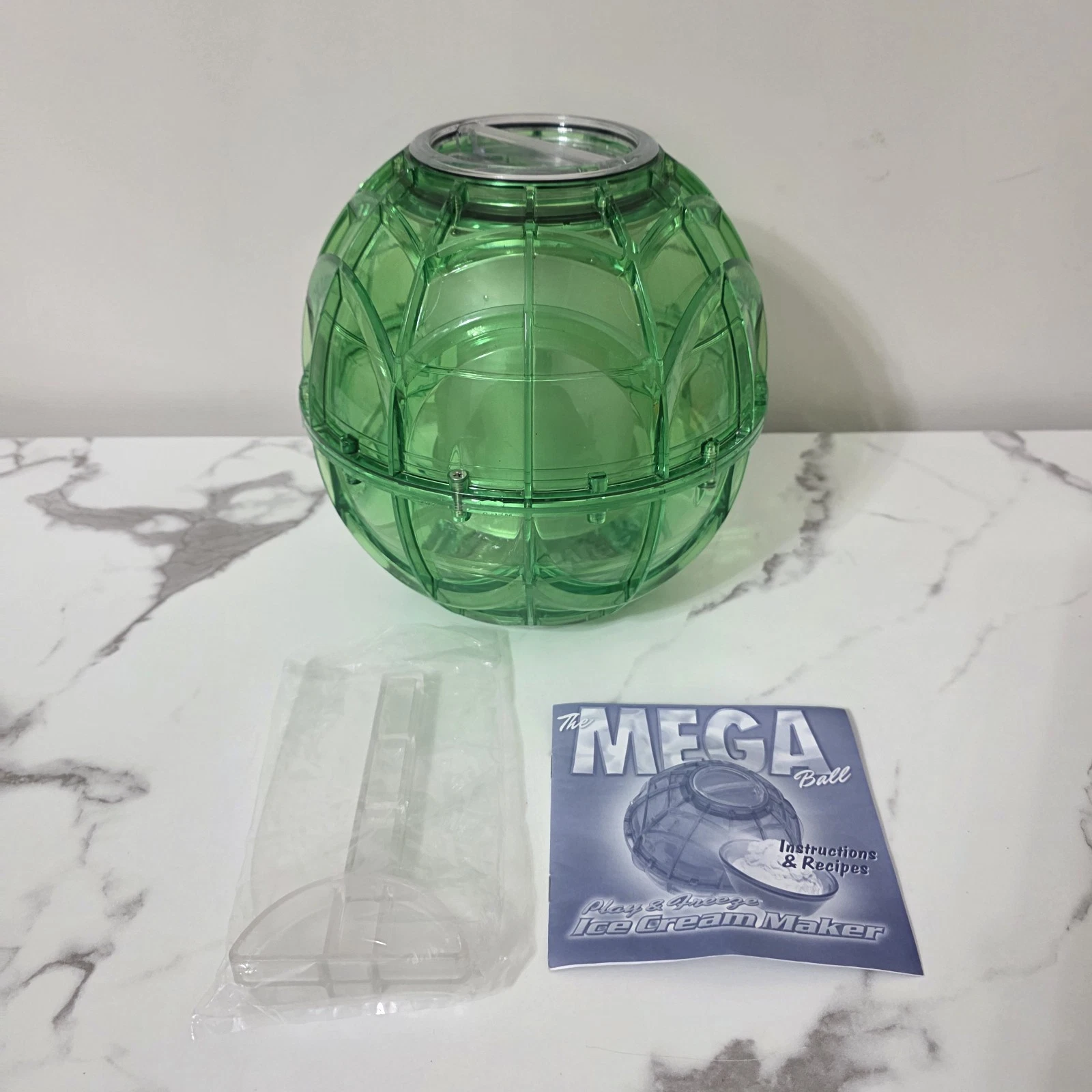 The Mega Ball Play & Freeze Ice Cream Maker Green Soft Serve Maker Homemade