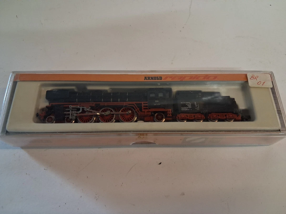 Coffret Train Miniature Arnold échelle N - Locomotive Vapeur 2-10-2 + 4 Wagons Marchandise, Neuf