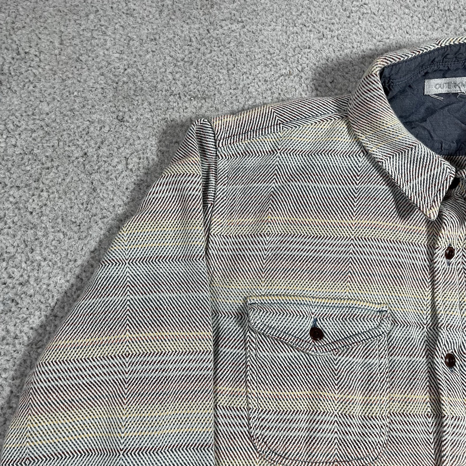 Outerknown Shirt Mens 2XL Blanket Heavy Organic Cotton Shacket Mojave Stripe