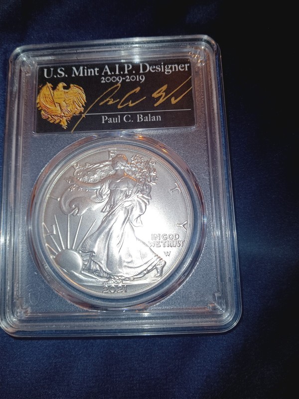 2021 Type 2 American Silver Eagle PCGS MS70 Signed Paul C.Balan  Only  190 Rare 