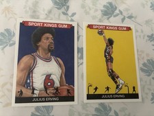 Lot of 2 Julius Erving Sport Kings Gum basketball cards 