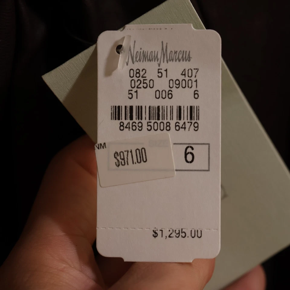 A.L.C. Vestido Borgoña Piel Cordero Manga Larga Joya Cuello US 6/S Foto 4 de 4