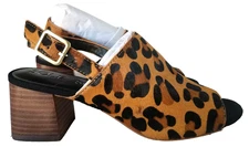 Sole Society Shawde Leopard Calf Hair Ankle Strap Cushioned Sandal SZ 7.5 M NEW