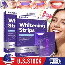 1-3BOX NEW-DR.DENT Purple Teeth Whitening Strips   Peroxide Free, 14 Count