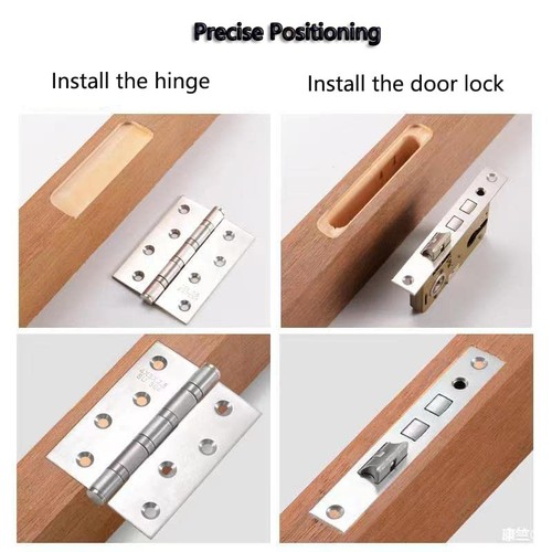 Aluminum Alloy Door Hinge Jig ,Door Hinge Hole Woodworking Hole Opener Slotti... - Picture 6 of 7
