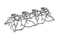 KerzenstäNder FüR Blockkerzen L: 60 Cm Handarbeit Aus Alu In Silber Kerzenhalter