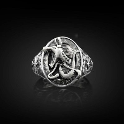 925 Sterling Silver Anubis Ancient Goddess Egyptian Mythology Mens Signet Ring