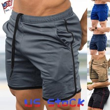 Men's Gym Training Shorts Workout Sports Casual Beach Fitness Running Short Pant