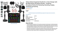 Podcast Equipment Kit Microphone Pop Filter Boom Arm Audio Recording Set Cables
