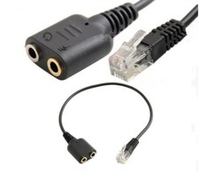 Computer Headset To Phone Headset Dual 3.5MM To RJ9 Crystal Headset Converter