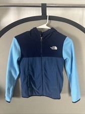 The North Face - Boys Fleece Hoodie Zip Jacket Blue Size Small 7/8