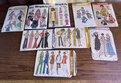 Simplicity Patterns Ladies  sizes 6 - 12  Vintage lot of 9 -  Dresses tops - cut