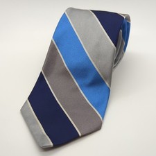 Brooks Brothers Blue Gray Striped Pure Silk Mens Neck Tie