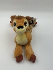 Disney Floppy Bambi Fawn Deer Plush The Disney Store Brown Tan Laying Stuffed