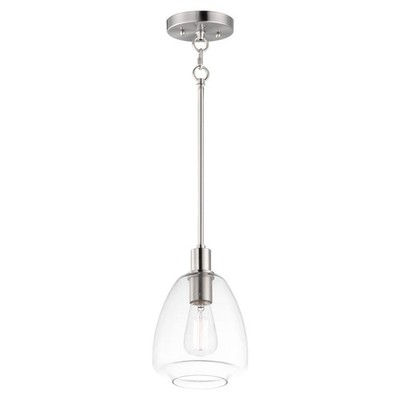 Satin Nickel One Light Pendant from the Babylon Collection