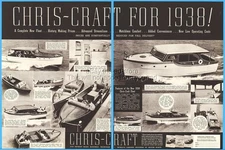 1938 Chris Craft Motor Boats Algonac MI 10 Models Cruiser Runabout 1937 Ad