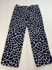 Lilly Pulitzer Palm Beach Fit Cropped Pants 2 Navy Blue Spotted Animal Print