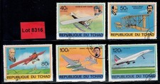 Lot 8316 - Chad - Used Aviation History Set of 5 Stamps from 1978