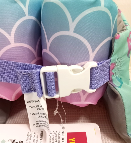 Toddler Swim Trainer Vest SWIMWAYS PUDDLE JUMPER Life Jacket 33-55lbs MERMAID - Photo 12/15