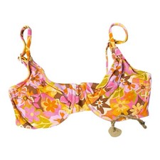 Stone Fox Swim Conch Bikini Top in Retro Pop Print XS NWT