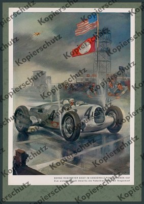 Hans Liska Bernd Rosemeyer Auto-Union Rennwagen Vanderbilt-Cup Silberpfeil 1937