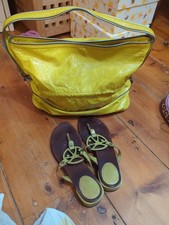 Coccinelle Ladies  Lime Green Handbag And Sandals (Size 40)