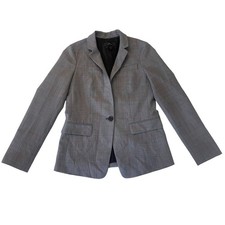 J.Crew Regent Blazer Grey Glen Plaid Wool Blend Jacket Womens 2 Professional