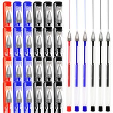 30 SMOOTH GEL PENS Black/Blue/Red Ink Biro Outliner Fine Liner School/Office Set
