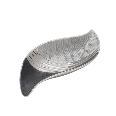 Schale | Platte ''SILVERLINE''-Serie Keramik moderne Form silber Deko mit Stil