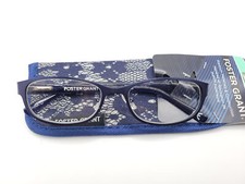 Foster Grant Isa Women's Cateye Reading Glasses Navy Blue Frames Choose Strength