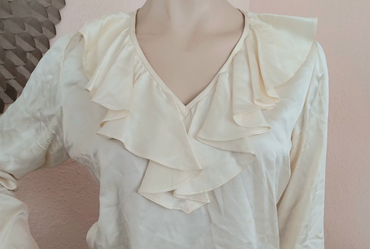 Yves Saint Laurent 100%Silk Longsleeve Ladies Top Sz. 8 | eBay