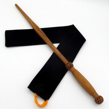 15" Hand Turned Minister Fudge Mahogany Wood Magic Wizard Wand w/Free Velvet Bag