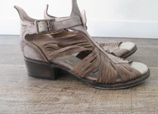 Freebird FB-Arrow Open Toe Stone Brown Bootie Sandals Boho Size 9 Leather