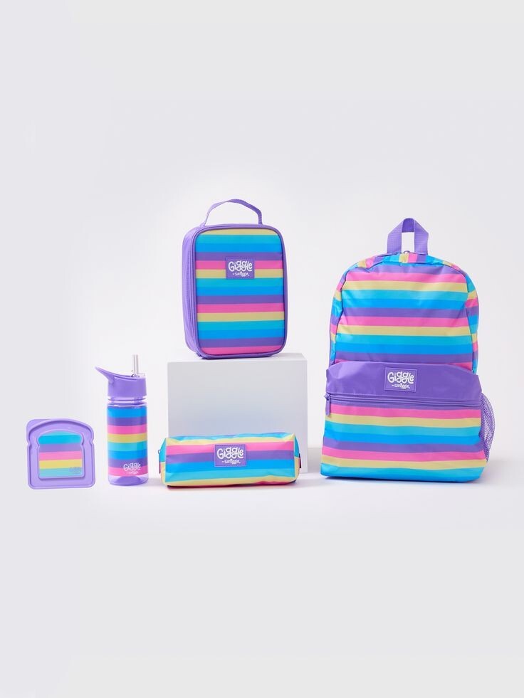 Giggle by Smiggle Piece Backpack Bundle Container (mixed stripes - Main Image