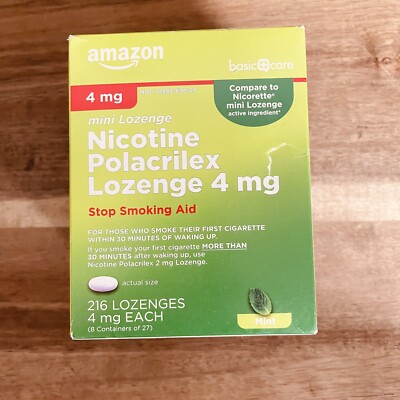 216 Mini Lozenges Amazon Basic Care Nicotine Polacrilex Lozenge 4 mg Exp 03/27